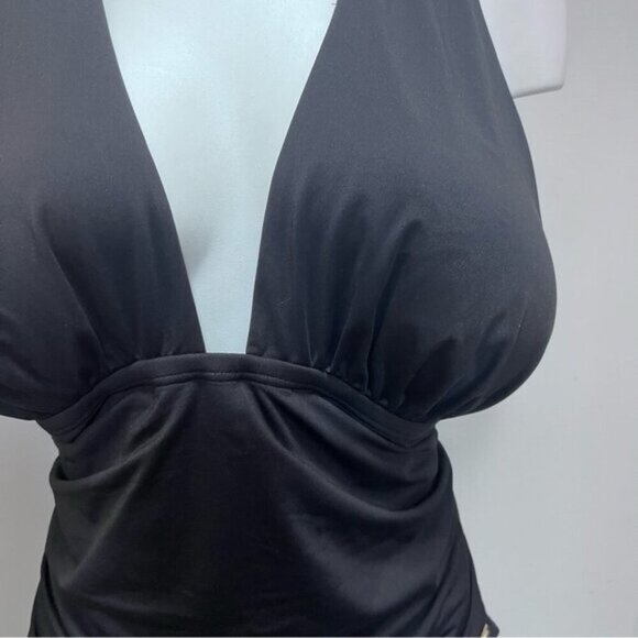 MICHAEL Michael Kors Shirred Cross Front One Piece Swimsuit - Iconic Solids - Picture 5 of 10